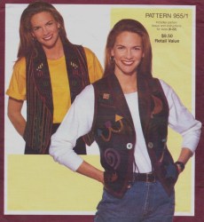 955 VOG VIKING LINED EMBELLISH VESTS COLLAR OR NOT PATTERN 6-22
